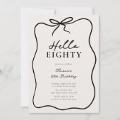 Chic Hello Eighty' 80. Geburtstagsfeier Einladung (Vorderseite)