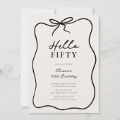 Chic Hello Fifty' 50. Geburtstagsfeier Einladung (Vorderseite)