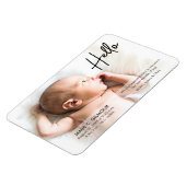 Chic Hello Introducing Baby mit dem Foto Name Magnet (Linke Seite)