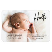 Chic Hello Introducing Baby mit dem Foto Name Magnet (Horizontal)
