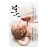 Chic Hello Introducing Baby mit dem Foto Name Magnet (Vertikal)