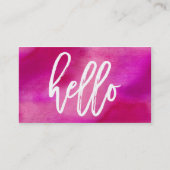 Chic Hello Magenta Watercolor | Visitenkarte (Vorderseite)