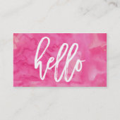 Chic Hello Pink Watercolor | Visitenkarte (Vorderseite)