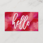 Chic Hello Red Watercolor | Visitenkarte (Vorderseite)
