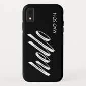 Chic Hello Script und Ihr Name Schwarz-weiß Case-Mate iPhone Hülle (Rückseite)