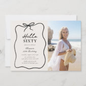 Chic Hello Sixty' Photo 60th Birthday Party Einladung (Vorderseite)