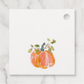 Chic Herbst Harvest Pumpkin Wasserfarbenhochzeit Geschenkanhänger (Rückseite)