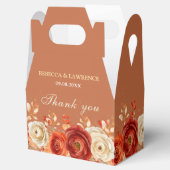 Chic Herbst Orange Terracotta Hochzeit Geschenkschachtel (Geöffnet)