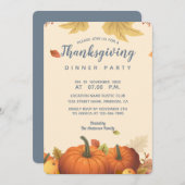 Chic Herbst Pumpkin Herbstlaub Dinner Trendy Einladung (Vorne/Hinten)