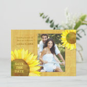 Chic Herbst Sonnenblumen Hochzeitsstift Save the D Date (Stehend Vorderseite)