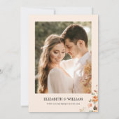 Chic Herbst Terracotta Blumenrahmen Foto Hochzeit Einladung (Rückseite)