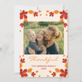 Chic Herbst verlässt dankbares Erntedank Foto Feiertagskarte
