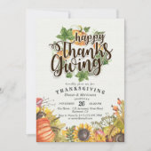 Chic Herbstmaple Blätter Erntedank Dinner Party Einladung (Vorderseite)