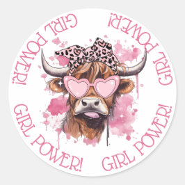 Chic Hereford Girly Cow Galentines Day Sticker