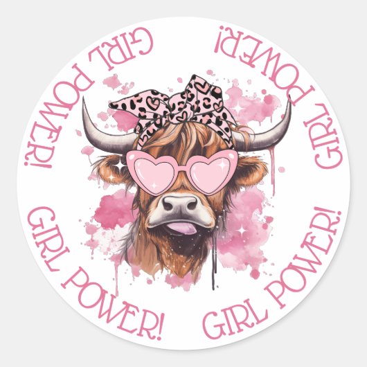 Chic Hereford Girly Cow Galentines Day Sticker (Vorderseite)