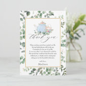 Chic High Tea Party Grünes Brautparty Dankeskarte (Stehend Vorderseite)