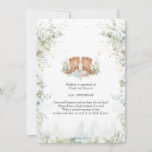 Chic High Tee Party Twins Baby Shower Teddy Bears Einladung (Rückseite)