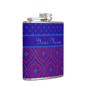 Chic Hip Flask to Personalize: Lila und blau Flachmann (Rechts)