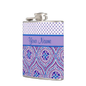 Chic Hip Flask to Personalize: Mauve, Blue Flachmann (Links)