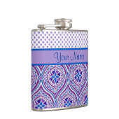 Chic Hip Flask to Personalize: Mauve, Blue Flachmann (Rechts)
