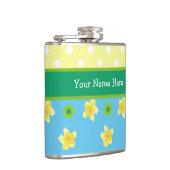 Chic Hip Flask to Personalize: Primroses, Polkas Flachmann (Rechts)