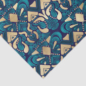 Chic Hipster Gold Emerald Blue Tribal Künstlerisch Seidenpapier (Ausschnitt)