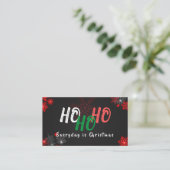 Chic HO Grau Red Black Snowflakes Weihnachten Begleitkarte (Stehend Vorderseite)