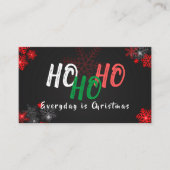 Chic HO Grau Red Black Snowflakes Weihnachten Begleitkarte (Vorderseite)