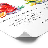 Chic-Hochzeits-Mocktails Negroni Mint Julep Menü Poster (Ecke)