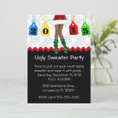 Chic Holiday/Christmas Ugly Sweater Party Einladung (Stehend Vorderseite)