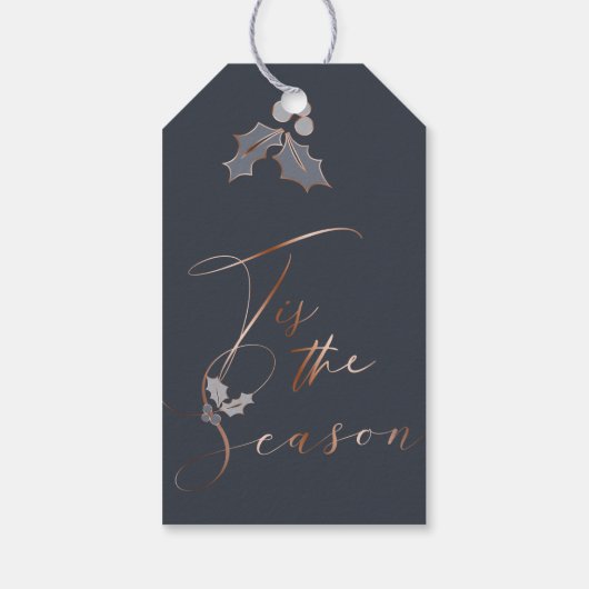 Chic Holiday Dies ist die Jahreszeit dusty Blue Co Geschenkanhänger (Rückseite)