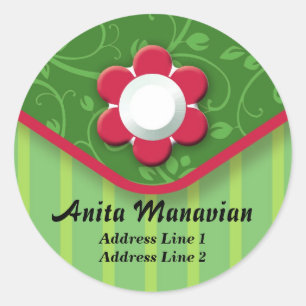 Chic Holiday Fashion Address Label Runder Aufkleber