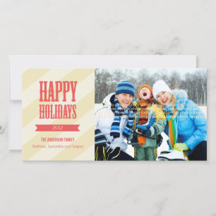 Chic Holiday Foto Card - Rot Feiertagskarte