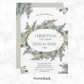 Chic Holiday Grüne Weihnachtsabend Party Einladung