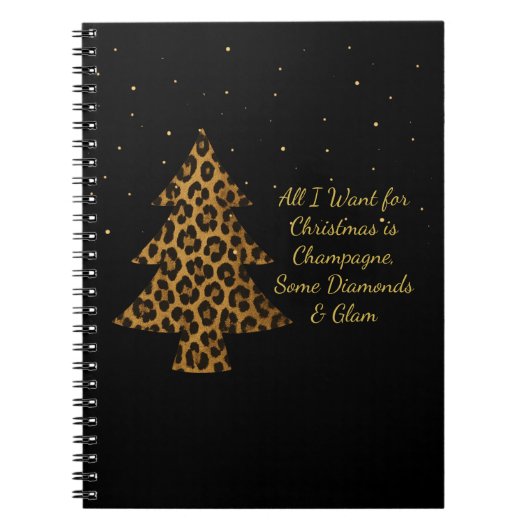 Chic Holiday Leopard Tree D Spiral Photo Notebook Notizblock (Vorderseite)