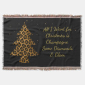 Chic Holiday Leopard Tree Design Decke (Vorderseite)
