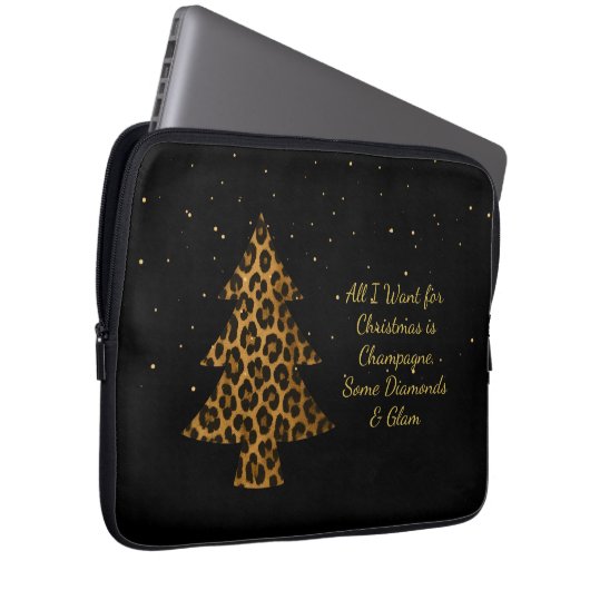 Chic Holiday Leopard Tree Design Laptopschutzhülle (Vorne Rechts)