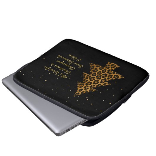 Chic Holiday Leopard Tree Design Laptopschutzhülle (Vorne Knopf)