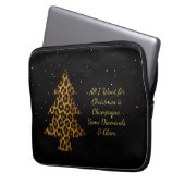 Chic Holiday Leopard Tree Design Laptopschutzhülle (Vorderseite Links)