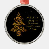 Chic Holiday Leopard Tree Design Ornament Aus Metall (Vorne)