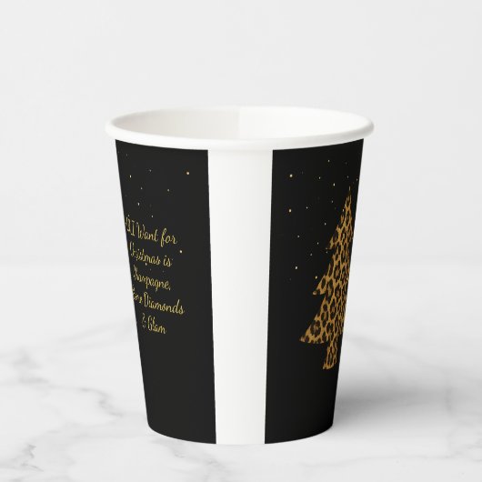 Chic Holiday Leopard Tree Design Pappbecher (Links)