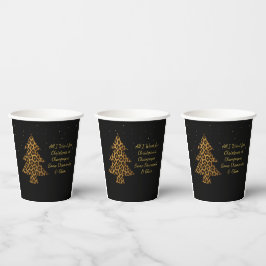 Chic Holiday Leopard Tree Design Pappbecher