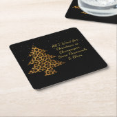 Chic Holiday Leopard Tree Design Rechteckiger Pappuntersetzer (angewinkelt)