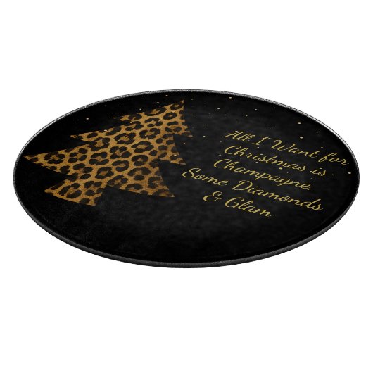 Chic Holiday Leopard Tree Design Schneidebrett (Ecke)