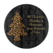 Chic Holiday Leopard Tree Design Schneidebrett (Vorderseite)