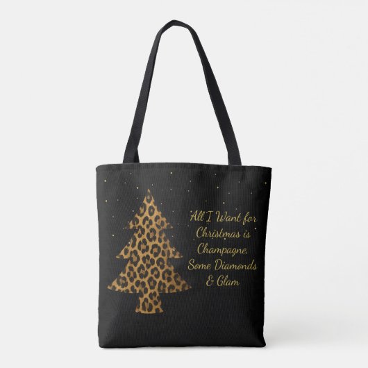 Chic Holiday Leopard Tree Design Tasche (Rückseite)