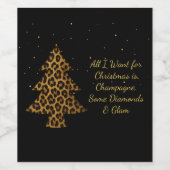 Chic Holiday Leopard Tree Design Weinetikett (Einzelnes Label)