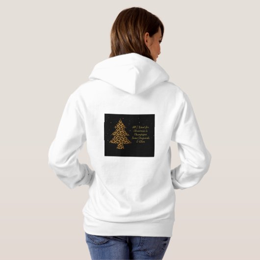 Chic Holiday Leopard Tree  Hoodie (Schwarz voll)