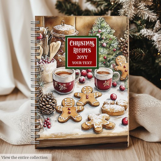 Chic Holiday Rezept Notebook mit Monogram Charm Notizblock