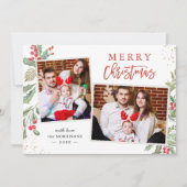 Chic Holly Berries Frohe Weihnachten 2 Foto (Vorderseite)